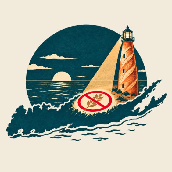 Bread-lighthouse illustration from the public Erin on the Side of Delicious guide